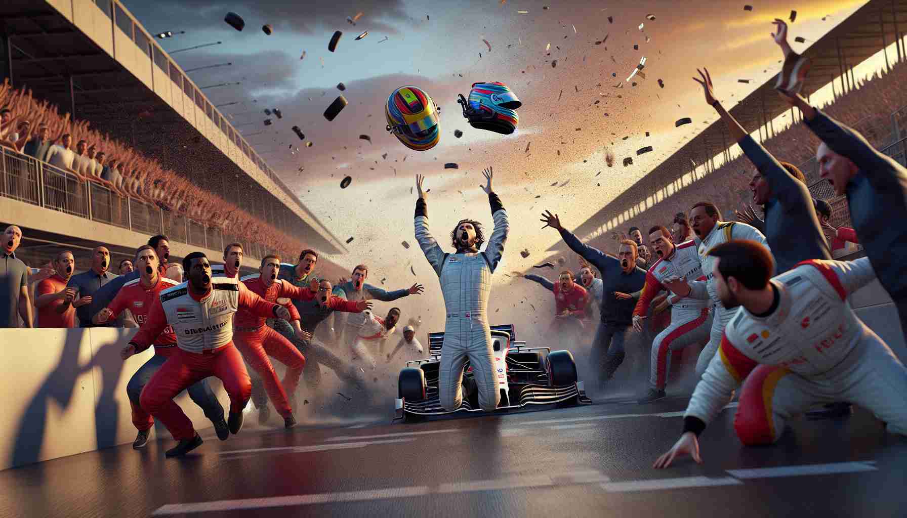 Racing Rivals in Turmoil! One Helmets Up and Leaves the Rest Behind